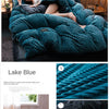 Lake Blue reversible corduroy duvet cover set featuring a velvet finish in deep teal.