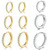 Gold-Plated Cubic Zirconia Huggie Hoop Earrings