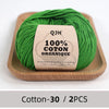 100% Organic Cotton Yarn for Knitting and Crocheting (2-Pack)