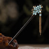 Handcrafted Wooden Hairpin with Flower Tassel