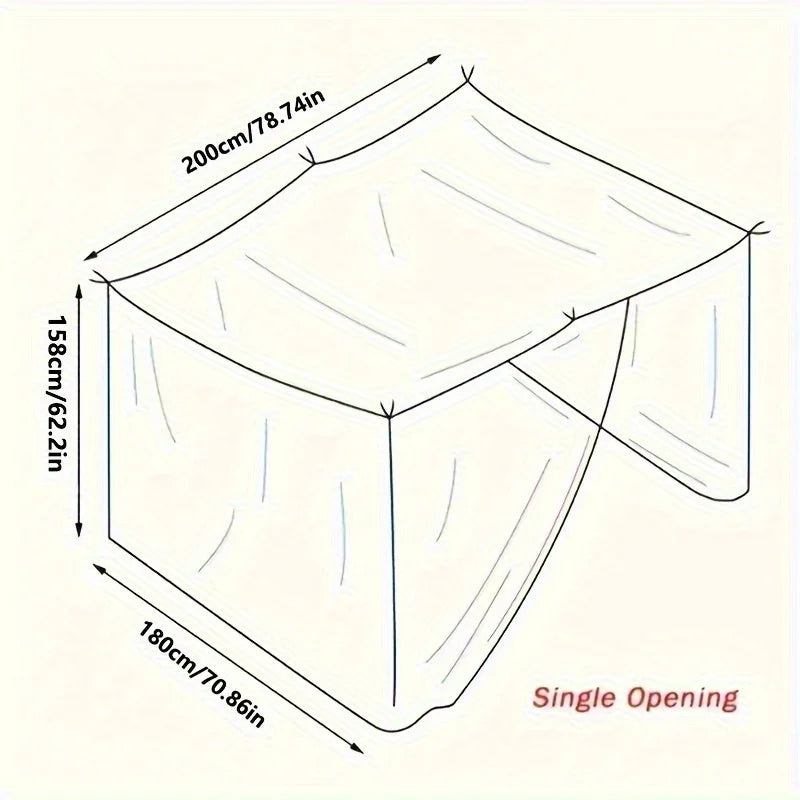 Encrypted Mosquito Net with Easy Single Opening