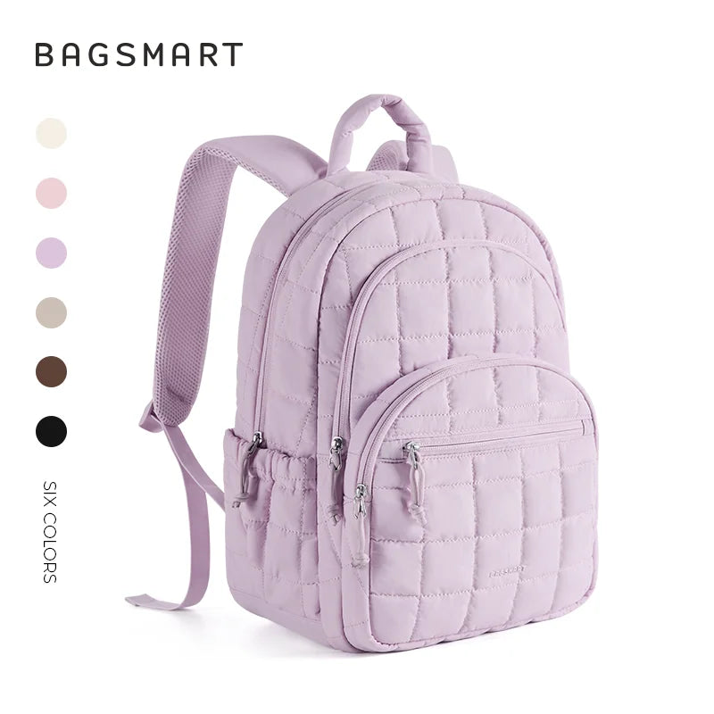 Quilted Casual Daypack with Padded Laptop Compartment