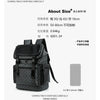 Black PU leather backpack with a checkered pattern shown from the back.