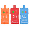 Three versions of a 2-in-1 TPMS relearn tool in orange, red, and blue for GM, Ford, and Lincoln vehicles