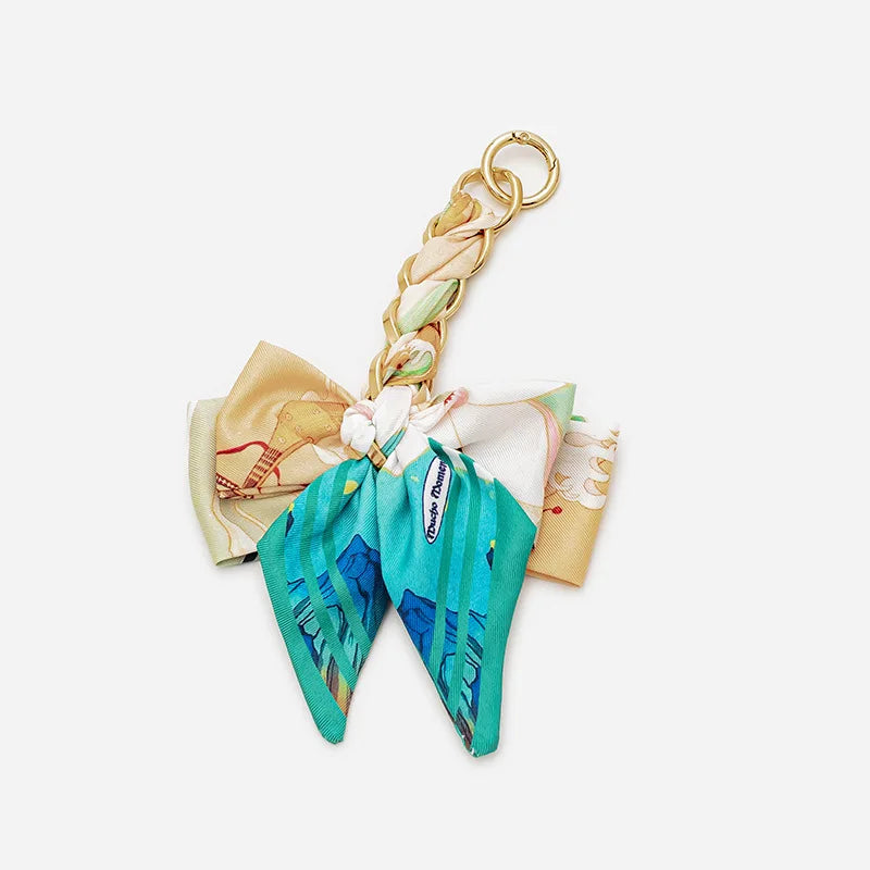 Elegant Bow Chain Bag Strap with Hanging Charm