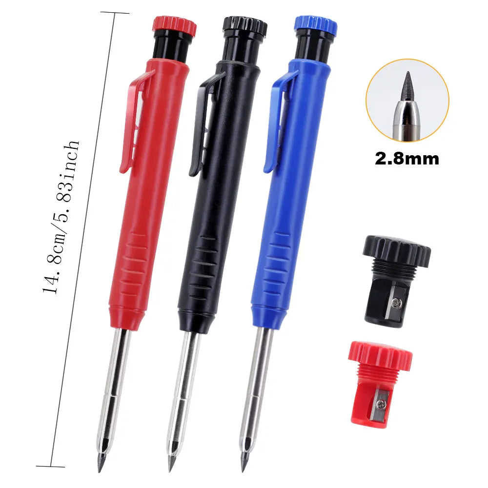 Professional Carpenter Pencils with Built-in Sharpener (Set of 6)