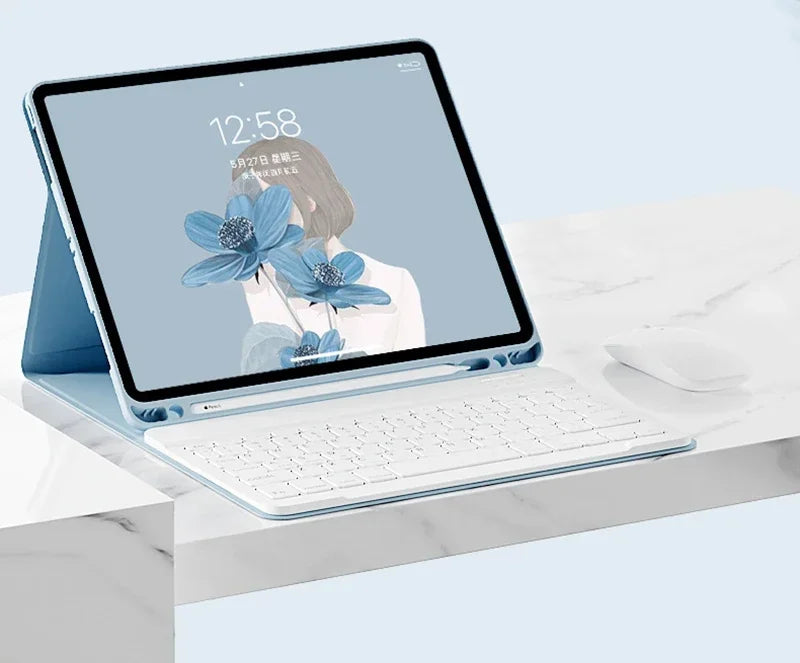 Magnetic Keyboard Case for iPad with Protective Stand Cover