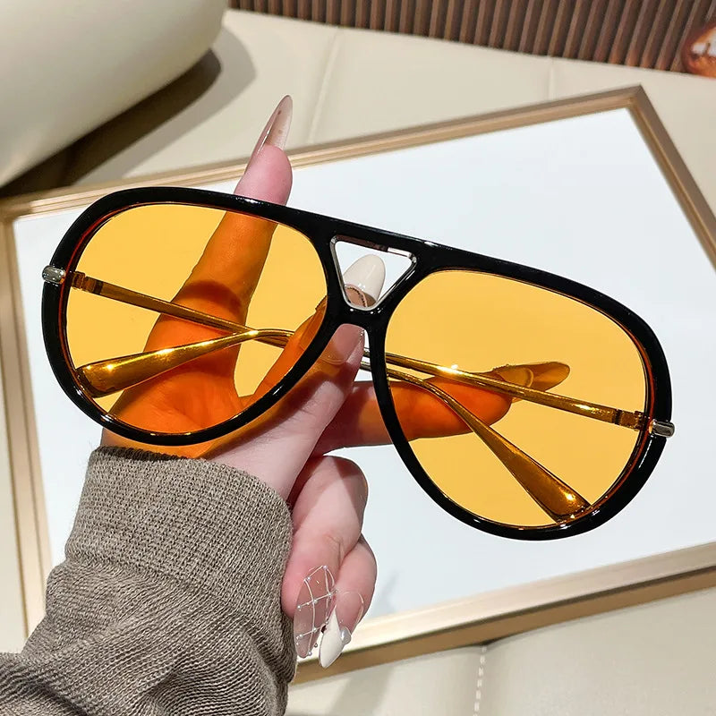 Vintage Double-Bridge Pilot Sunglasses