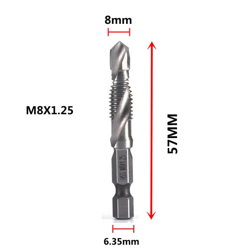 Metric Thread Tap Set - Titanium Coated HSS Drill Bits