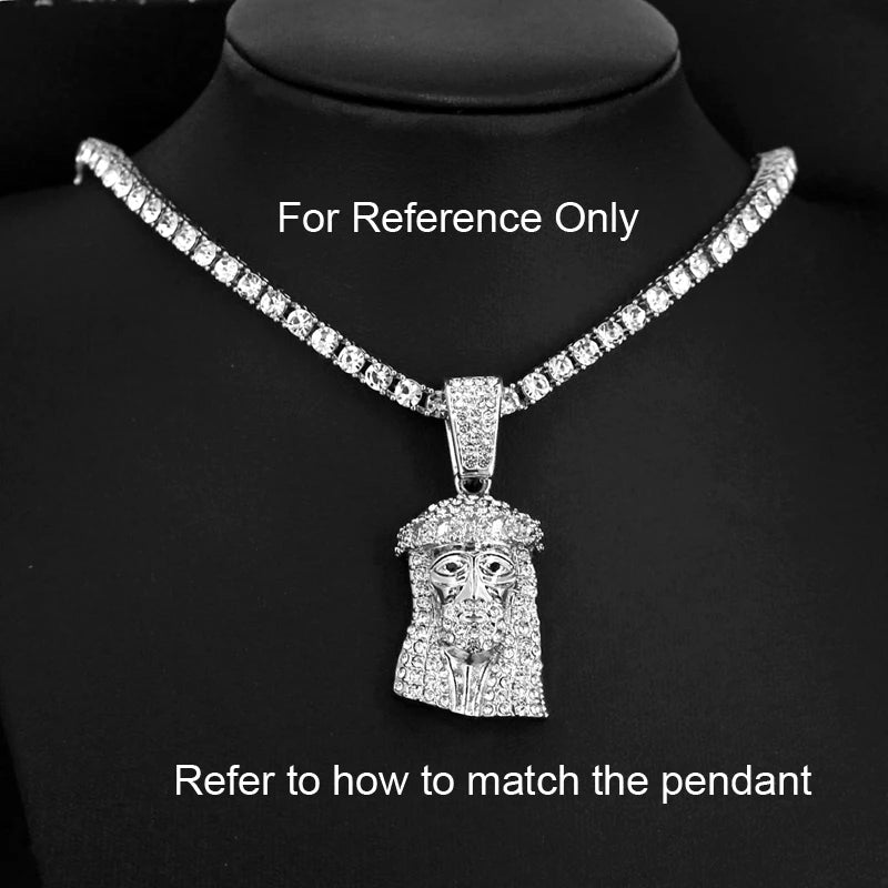 Iced-Out Cross Pendant Necklace with Tennis Chain