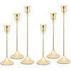 Vintage Set of 3 Metal Candle Holders with Matte Gold Finish