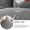 Waffle Jacquard Water-Resistant Sofa Slipcover with Elasticized Fit