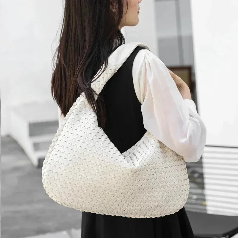 Vegan-Leder gewebte Hobo-Tasche