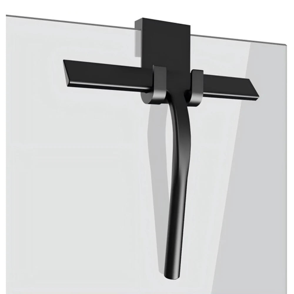 Shower Squeegee with Hanging Silicone Holder for Glass Doors & Mirrors