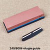 Dual-Grit Knife Sharpening Stone Kit with Bamboo Base & Angle Guide