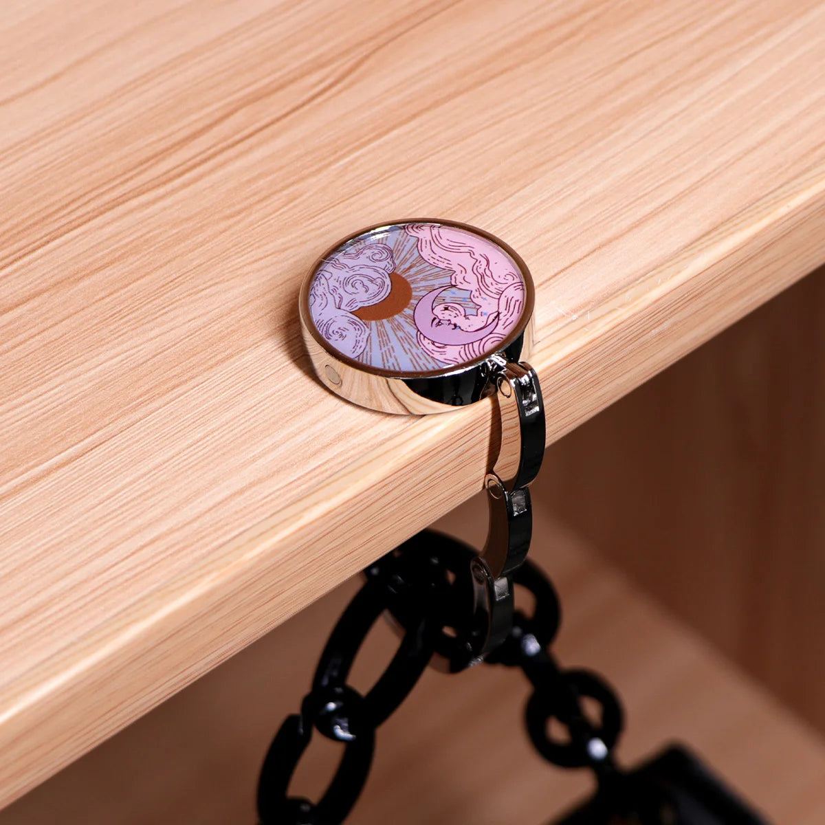 Portable Metal Purse Hook for Tables and Counters
