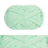 A ball of light mint green chunky chenille yarn for hand knitting and crochet