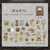 A collection of 50 metal-embossed decorative alchemy stickers and tools for journaling and scrapbooking