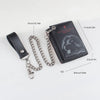 Triple-Fold Chain Wallet with Card Holder and ID Window