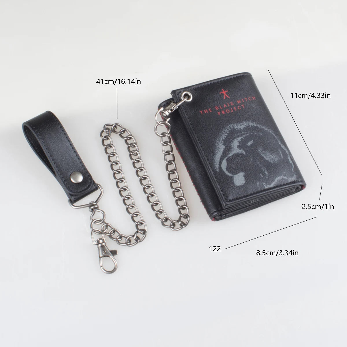 Triple-Fold Chain Wallet with Card Holder and ID Window