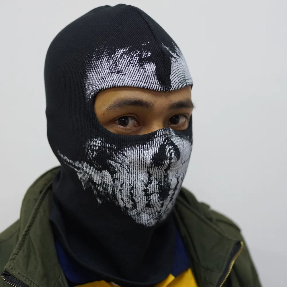 Cotton Balaclava Face Mask with Skull Design