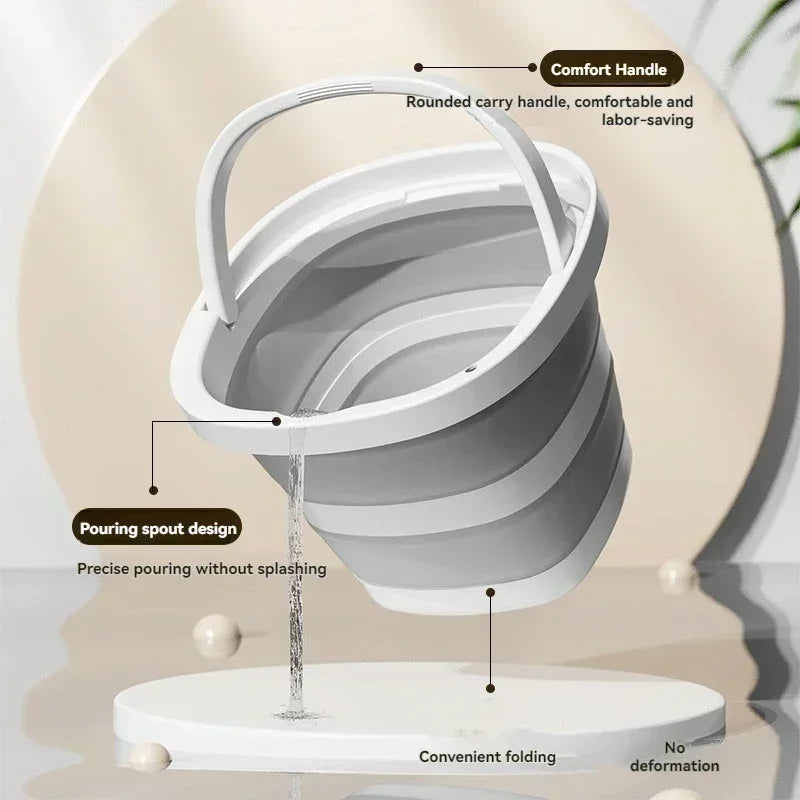 Foldable Water Bucket with Carry Handle for Camping and Home