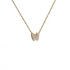 Initial Letter Pendant Necklace with Cubic Zirconia