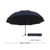 Black extra-large manual umbrella with a 51-inch span and reinforced frame.