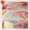 Hands demonstrate how to rotate the lower body, remove an old core, and insert a new core into a pink retractable tape roller