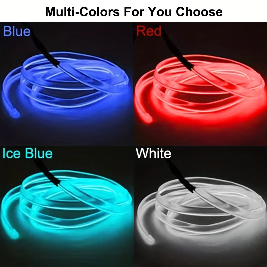 USB Powered EL Wire Ambient Light Strip for Car Interior