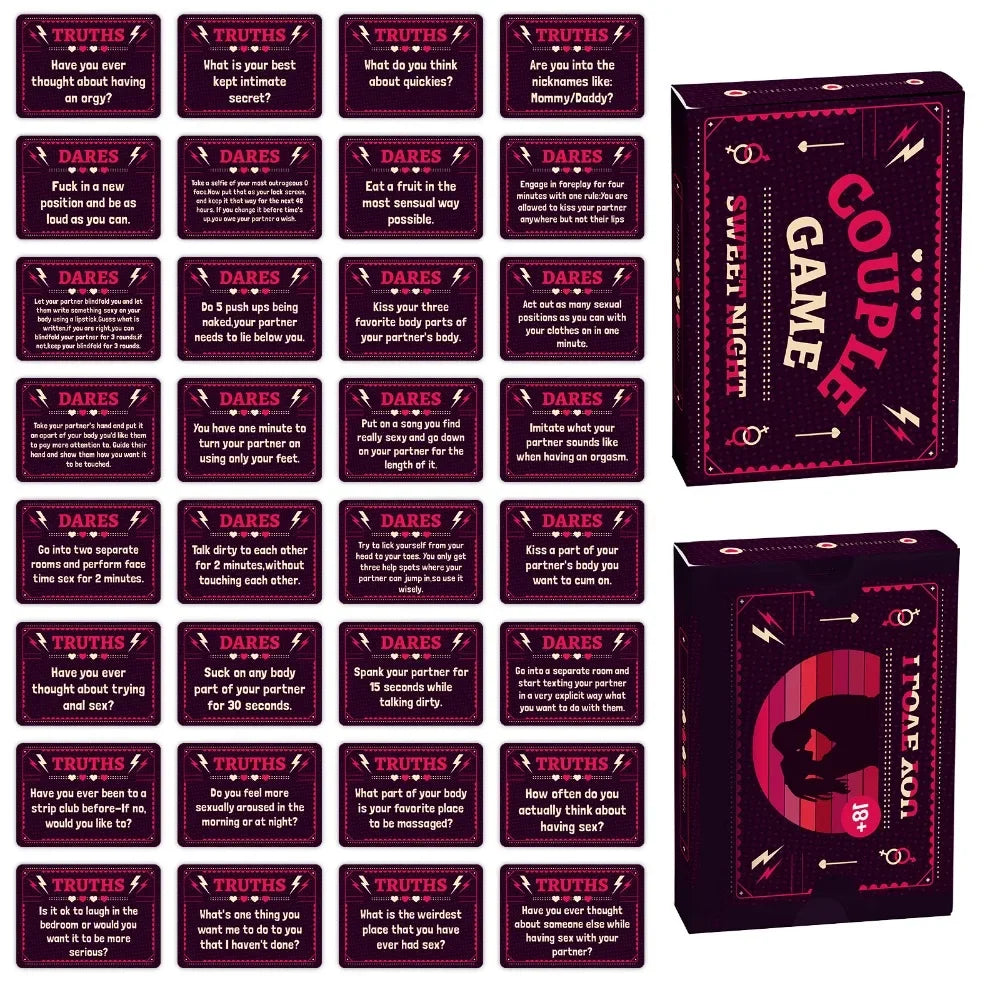 Couples Truth or Dare Card Game - 50 Interactive Conversation Cards for Date Night