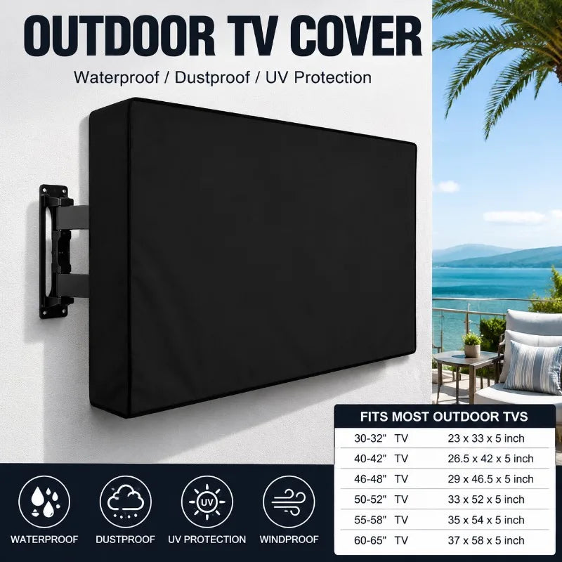 Outdoor Wall-Mounted TV Cover - Waterproof & Dustproof Protector