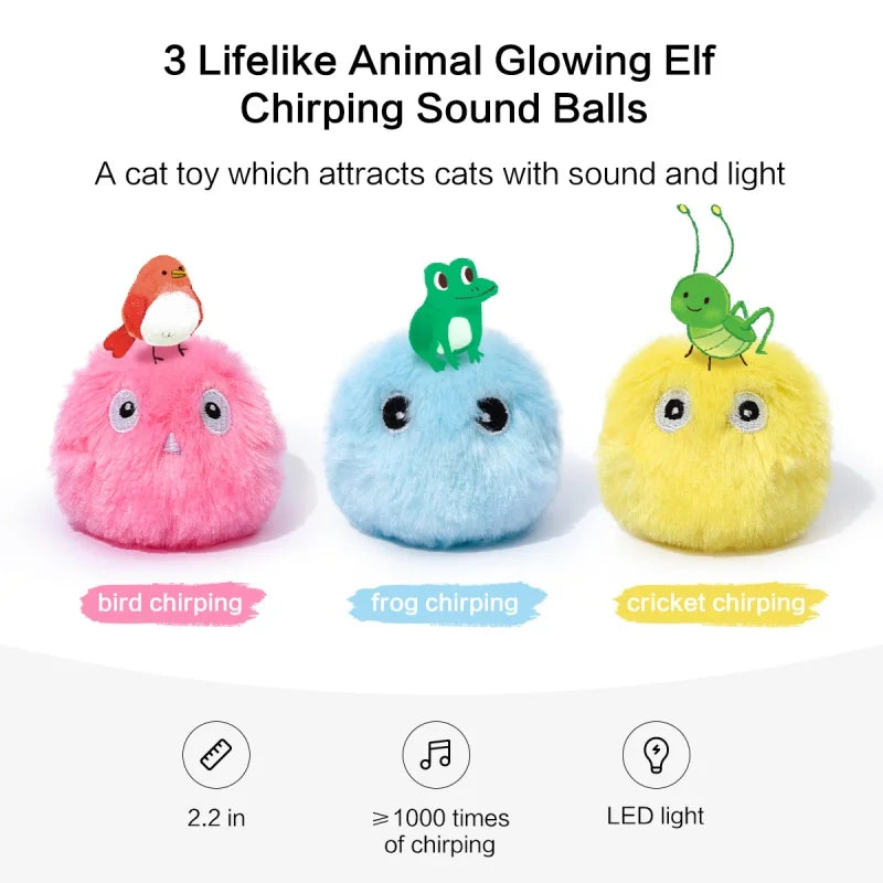 Interactive Plush Cat Toy Ball with Realistic Animal Sounds