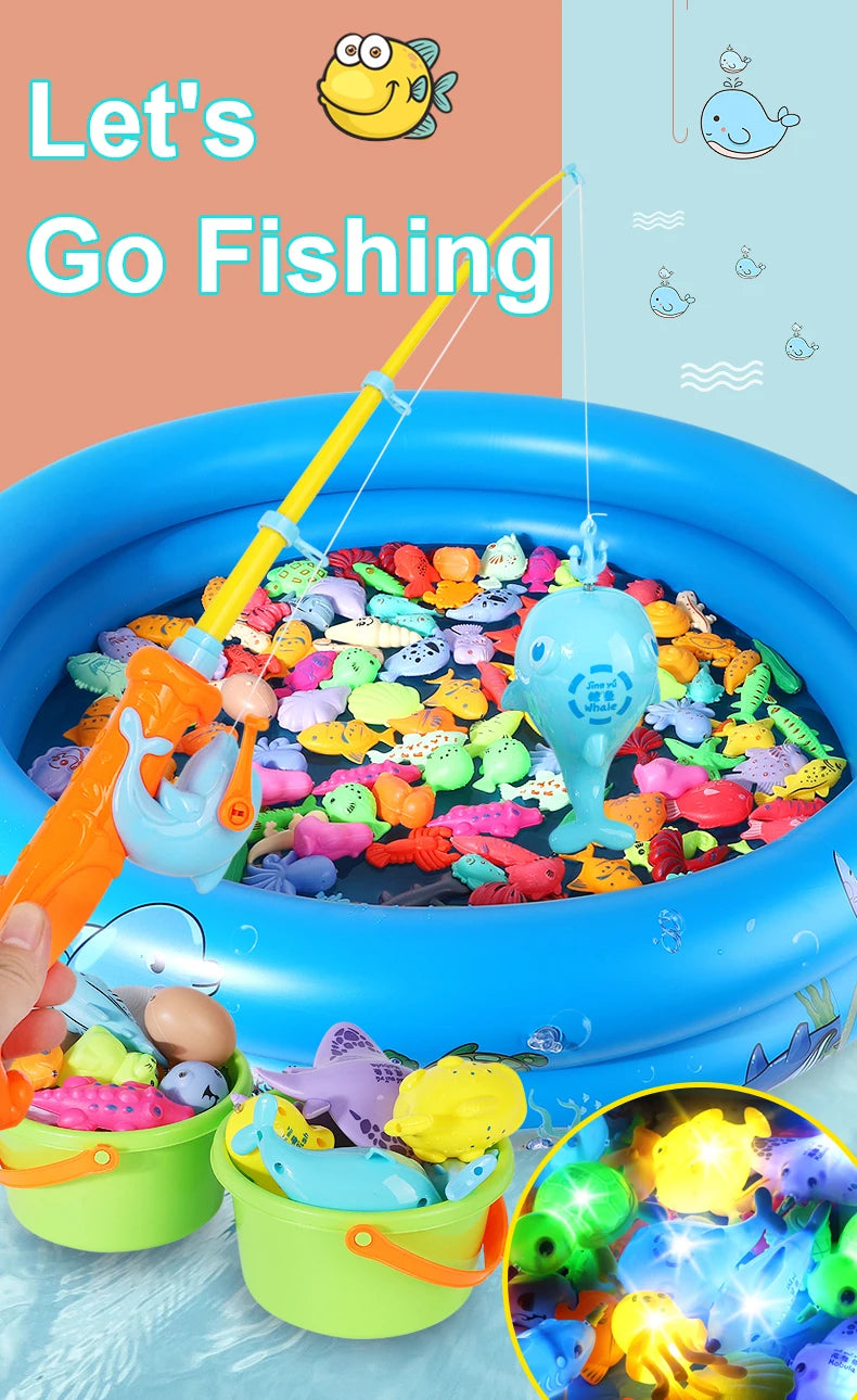 Magnetic Fishing Game Set with Inflatable Pool