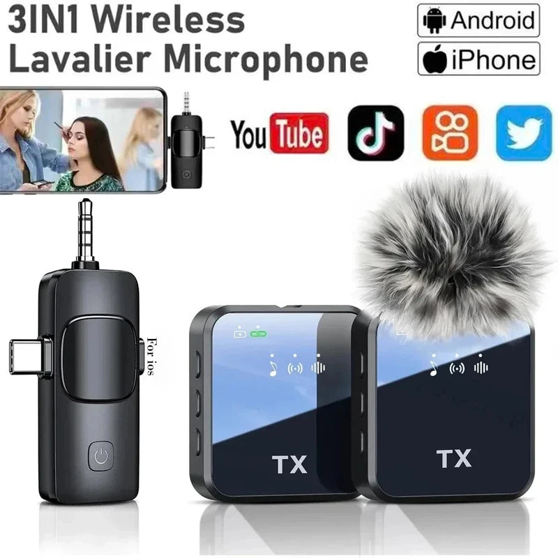 Wireless Lavalier Microphone for Camera, iPhone & Android
