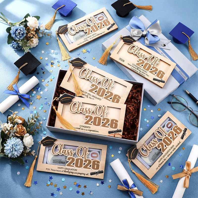 Wooden Graduation Cap Money Box – Class of 2026 Keepsake