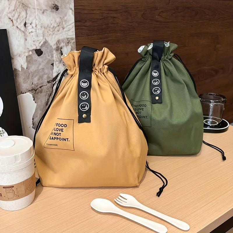 Isolierte Canvas-Tote mit Kordelzug