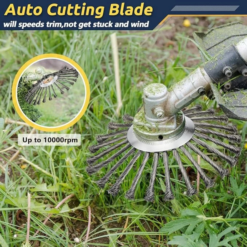 Carbon Steel Wire Brush Trimmer Head for Weed & Grass Cutting
