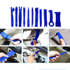 A set of 38 auto trim removal tools in various shapes and sizes, shown being used on a car interior.