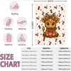 Cartoon Highland Cow Print Flannel Blanket
