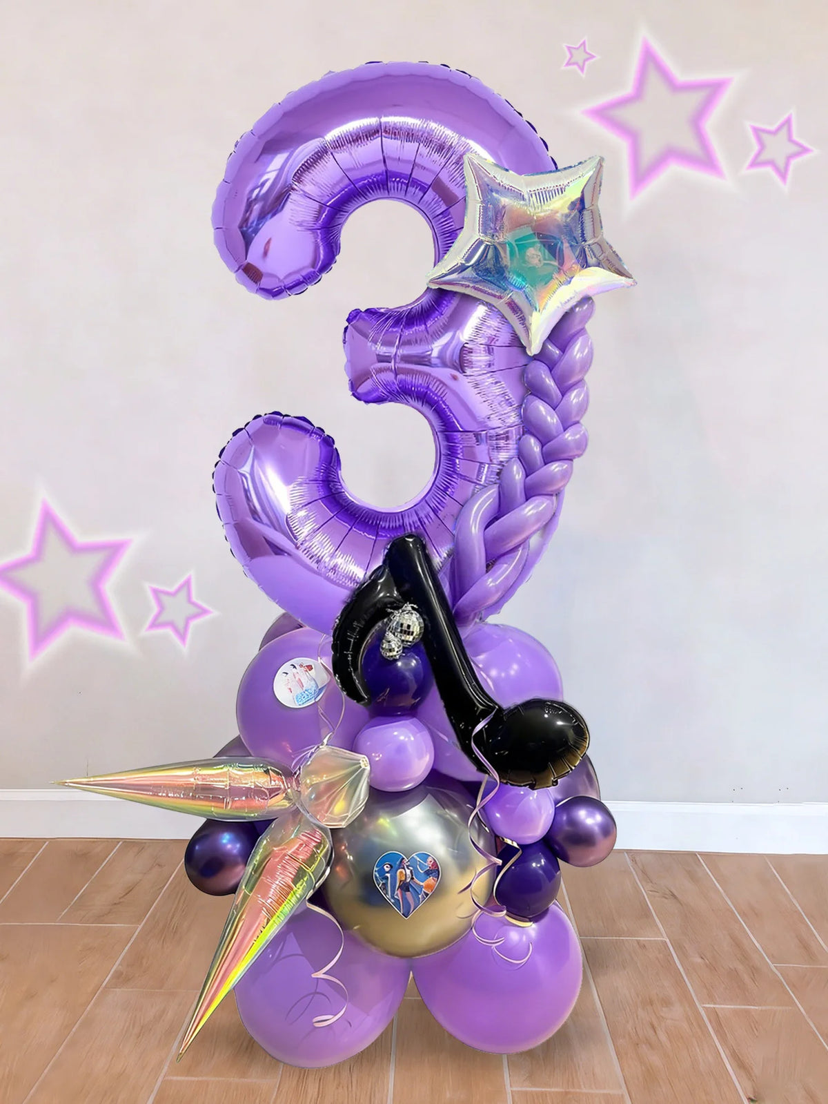 33-Piece K-Pop Music Theme Balloon Pillar Set for Party Decor