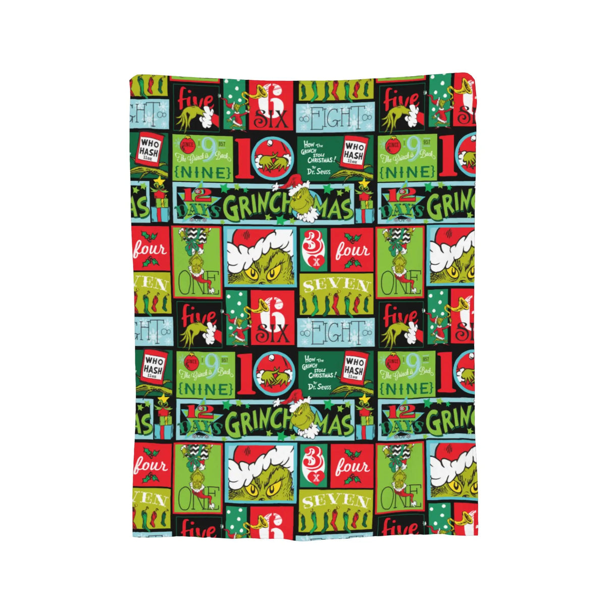 Grinch-Themed Coral Fleece Throw Blanket