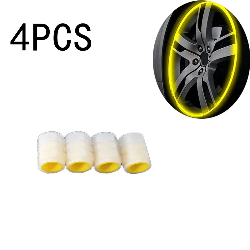 Glow-in-the-Dark Valve Caps for Car, Motorcycle & Bicycle Wheels (Set of 20)