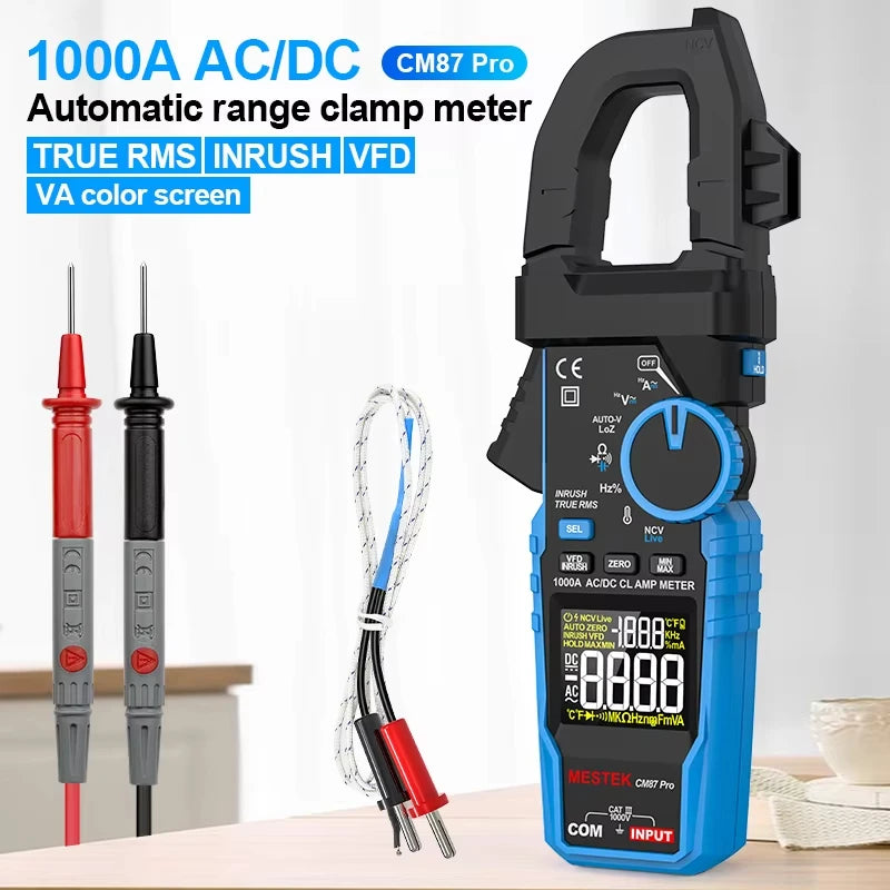 1000A True RMS Digital Clamp Meter with NCV Detection
