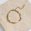 Gold-Plated Herringbone Chain Necklace & Bracelet Set