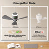 Portable Ceiling Fan with Remote and LED Light
