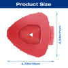 Red spin mop replacement scrub brush head shown with dimensions 4.33in/11cm by 4.72in/12cm