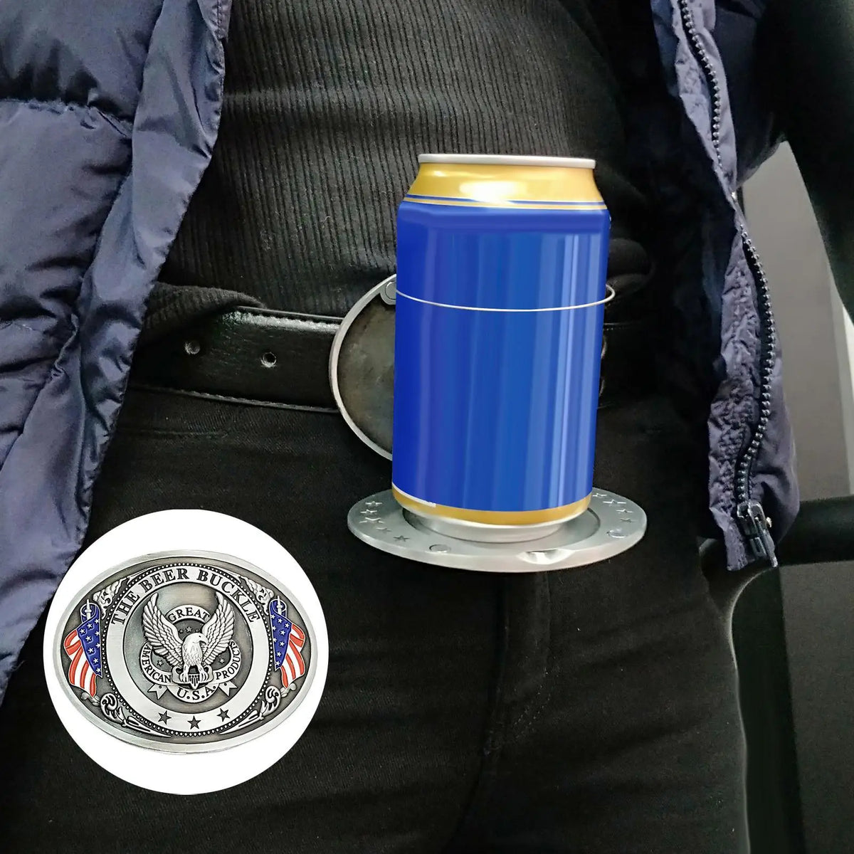 Decorative Flag Eagle Beer Belt Buckle