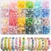 Acrylic Star & Heart Beads Set with Golden Foil Finish
