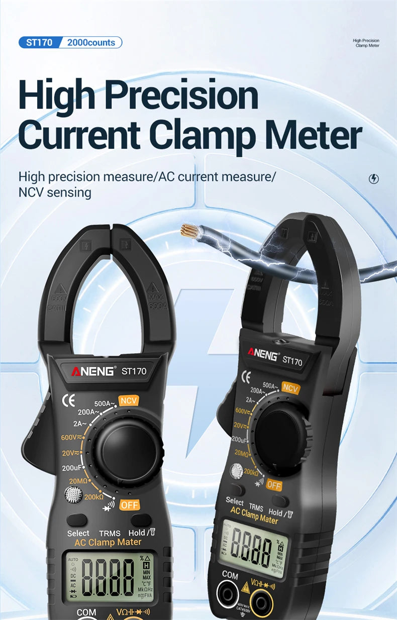 Digital Clamp Meter with Non-Contact Voltage Tester